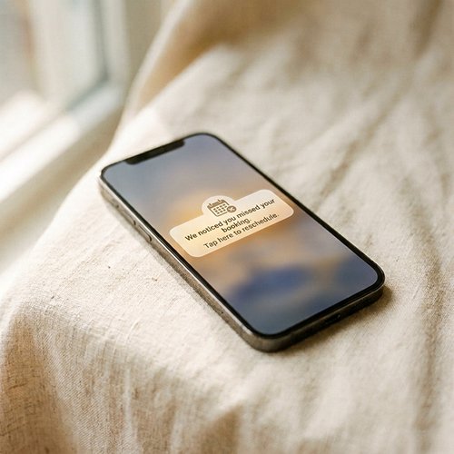 Smartphone with automated med spa appointment reminder to reduce no-shows